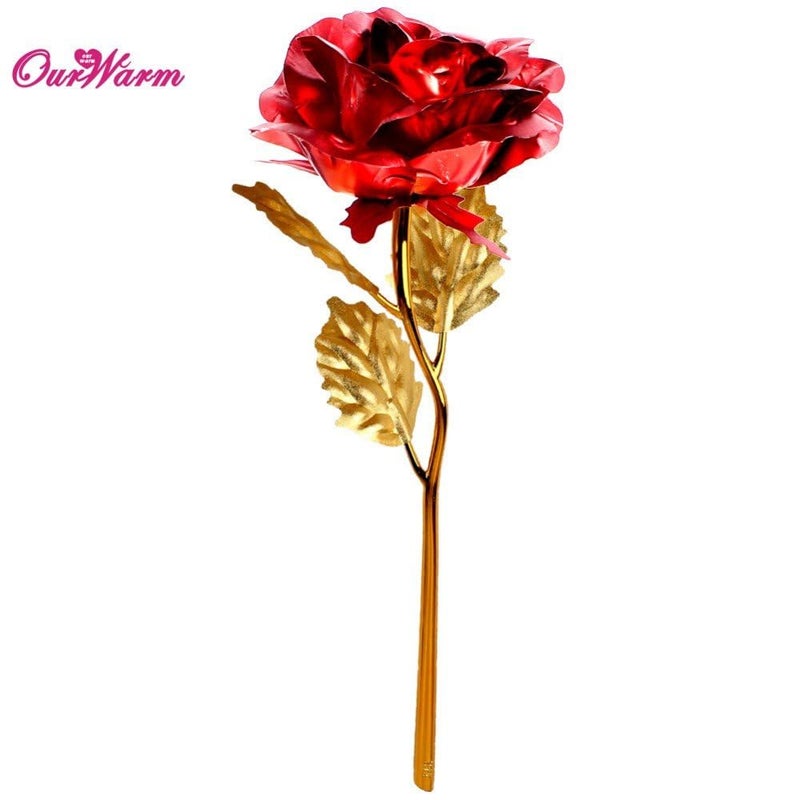 Lavanaya Silver Lavanaya Silver Artificial Red Rose Flower with Box and Carry Bag Elegant Decorative Piece for Home or Office Ideal Gift for Someone Special 30x10x8 cm Red 100 g  - Image 3