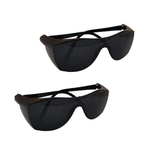 Vast SAFETY GOGGLES SAFETY GLASSES FOR BIKING, RIDING, FOR MEN, WOMEN, BOYS, GIRLS Welding, Laboratory, Blowtorch, Wood-working, Power Tool Safety Goggle (SAFETY GOGGLES NO.2) (BLACK- PACK OF 2) - Image 1