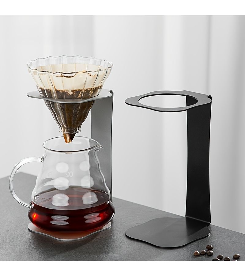 Metal Portable Filter Cup Holder 12 Months Universal Hand Brewed Coffee Rack Stand Black 1 Pack Iron Frame Only - Image 1