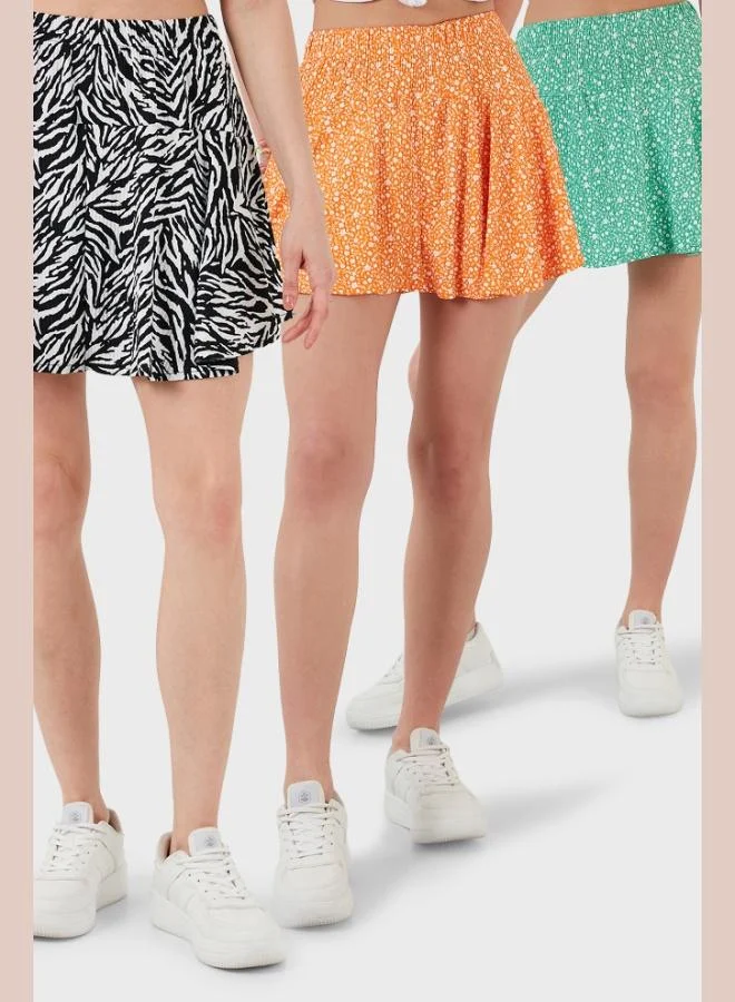 ليلا تنورة قصيرة نسائية ضيقة بخصر مطاطي بنقوش ليلى  قطع