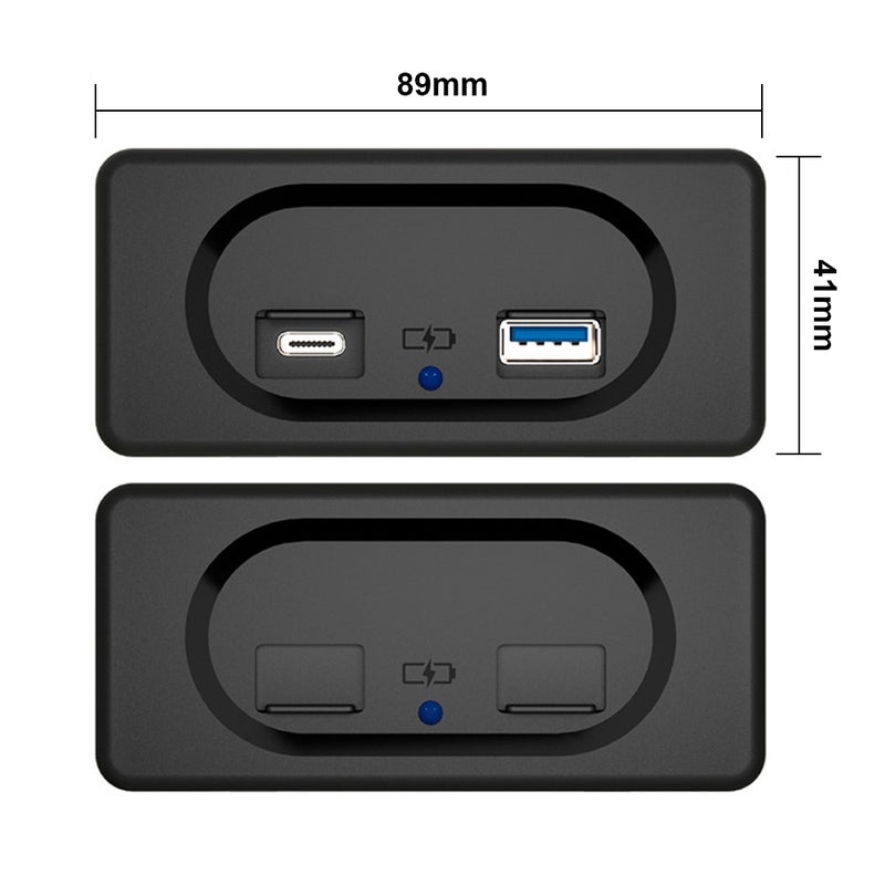 12 Volt USB Socket with Cap, Dual Port Quick USB Charge Adapters (PD&Type-C), for Cars Bus RV Boat ATV Truck (Panel Mount) - Image 2
