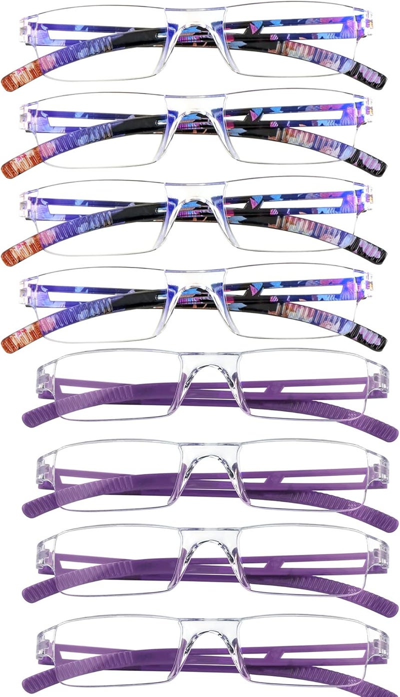 VisionGlobal 5/8 Pairs Reading Glasses, Computer Reading Glasses for Women and Men, Fashion Square Eyewear Frame - Image 1