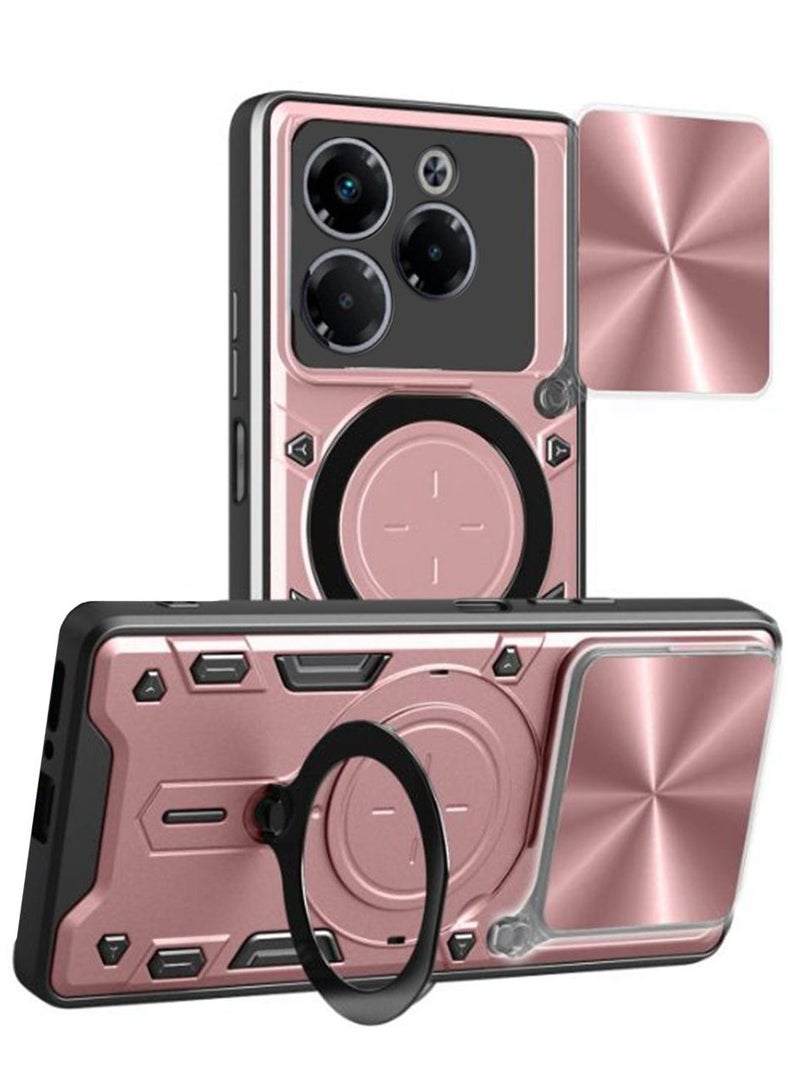 for Infinix Note 40X 5G Case, Slide Camera Lens Cover, Magnetic Ring Holder Kickstand Protective Phone Case for Infinix Note 40X 5G. 