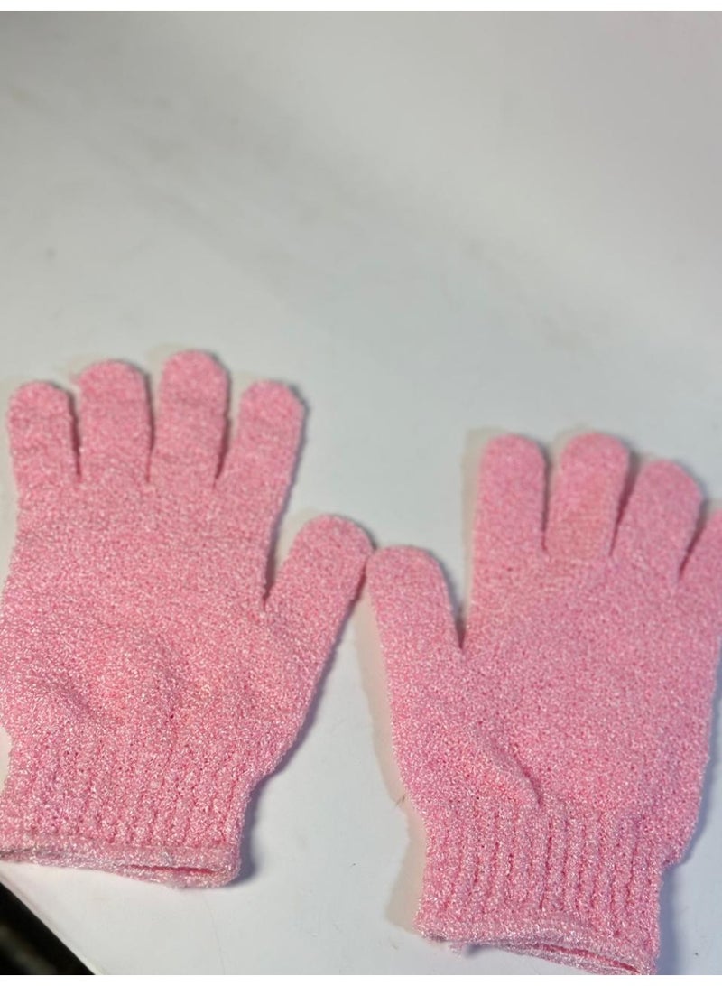 قفازات تقشير - قفازات تقشير من الخيزران للاستحمام - ليفة استحمام - مقشر للجسم للحمام - يزيل الشعر النامي تحت الجلد والجلد الميت قد يختلف اللون قطعتين - Image 3