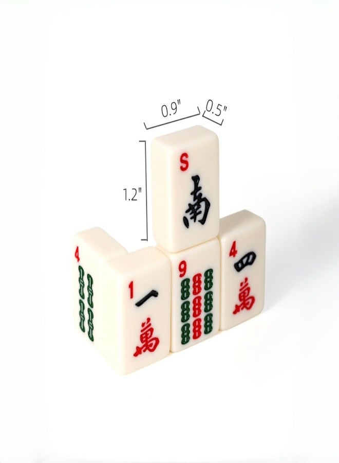 IFNOW American Mahjong Set 166 Tiles, 4 Racks with Pusher & Carry Bag, Complete Game Set with Melamine Tiles, Dice, Chips | Portable Majiang Tile Set for Family Game Night & Travel (New-Letter) - Image 3