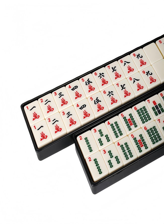 IFNOW American Mahjong Set 166 Tiles, 4 Racks with Pusher & Carry Bag, Complete Game Set with Melamine Tiles, Dice, Chips | Portable Majiang Tile Set for Family Game Night & Travel (New-Letter) - Image 5