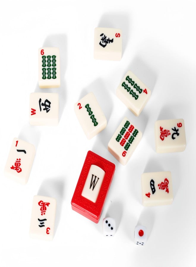 IFNOW American Mahjong Set 166 Tiles, 4 Racks with Pusher & Carry Bag, Complete Game Set with Melamine Tiles, Dice, Chips | Portable Majiang Tile Set for Family Game Night & Travel (New-Letter) - Image 4