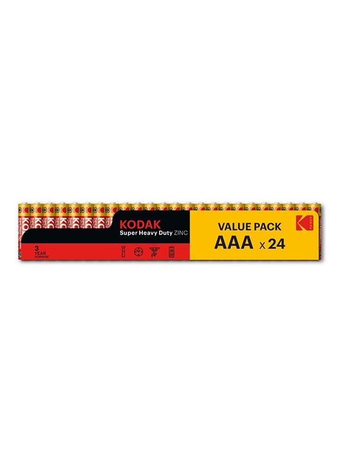 Kodak Kodak Super Heavy Duty Zinc AAA Batteries - 24 Pcs 