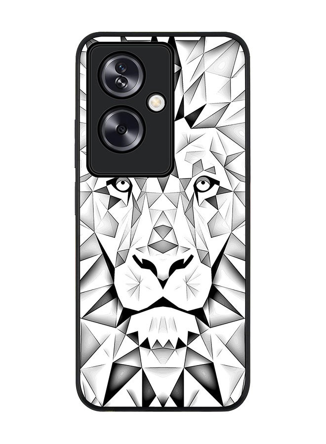 Stylizedd Rugged Black Edge Case for Oppo A79 5G, Slim fit Soft Case Flexible Rubber Edges Anti Drop TPU Gel Thin Cover - Poly Lion - Image 1