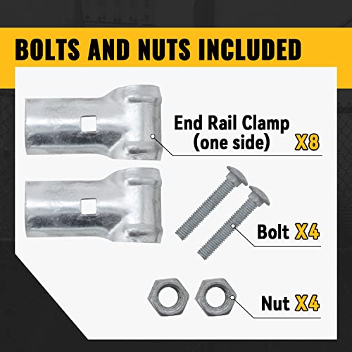 VIVIDA End Rail Clamps 1-5/8 Inch, Chain Link Fence Fittings, Panel T Connector for 1-5/8" OD Pipe, Galvanized Steel, 4 PCS - Image 5