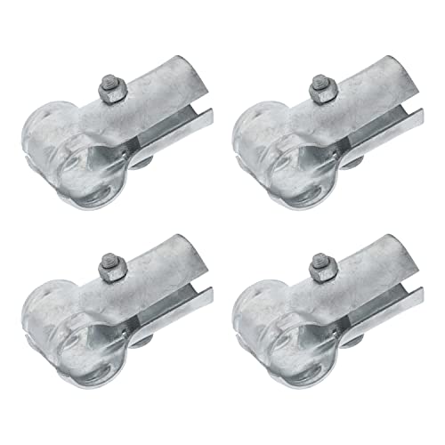 VIVIDA End Rail Clamps 1-5/8 Inch, Chain Link Fence Fittings, Panel T Connector for 1-5/8" OD Pipe, Galvanized Steel, 4 PCS - Image 1