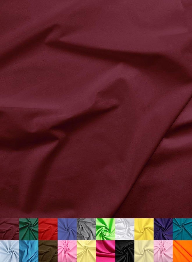 Barcelonetta | Poly Cotton Fabric for Sewing | Broadcloth Fabric | by The Yard | 60" Wide Roll | Lightweight, Breathable | Lining, Home Textile, Skirts, Tote Bags (Burgundy, 5 Yard) - Image 1