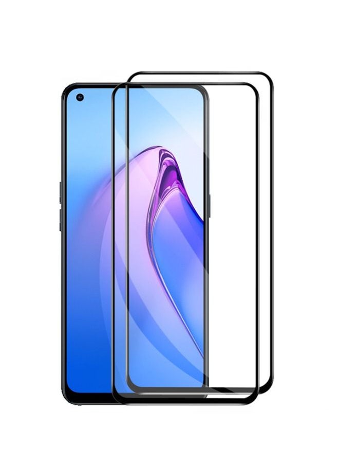 Pack Of 2 for Oppo Reno8 Z 5G Screen Protector 9H Hardness Full Coverage Screen Guard HD Ultra-thin Tempered Glass Screen Protector- Black