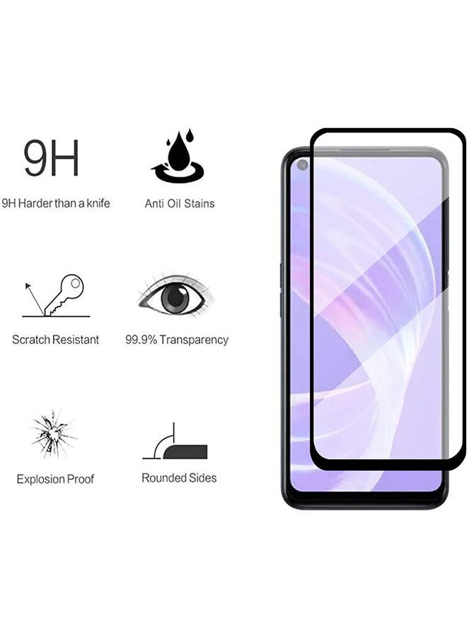 Pack Of 2 for Oppo Reno8 Z 5G Screen Protector 9H Hardness Full Coverage Screen Guard HD Ultra-thin Tempered Glass Screen Protector- Black