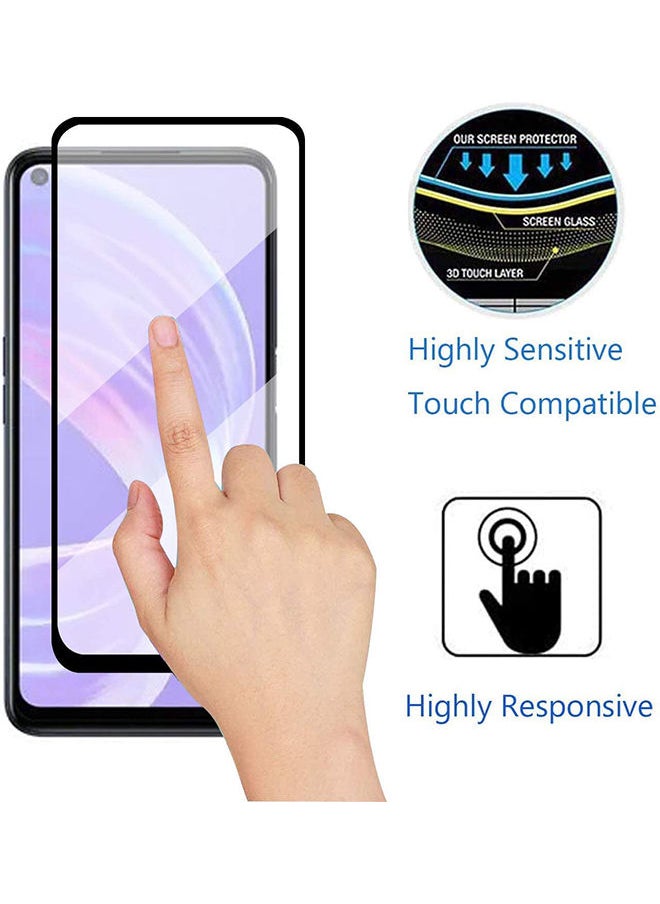 Pack Of 2 for Oppo Reno8 Z 5G Screen Protector 9H Hardness Full Coverage Screen Guard HD Ultra-thin Tempered Glass Screen Protector- Black