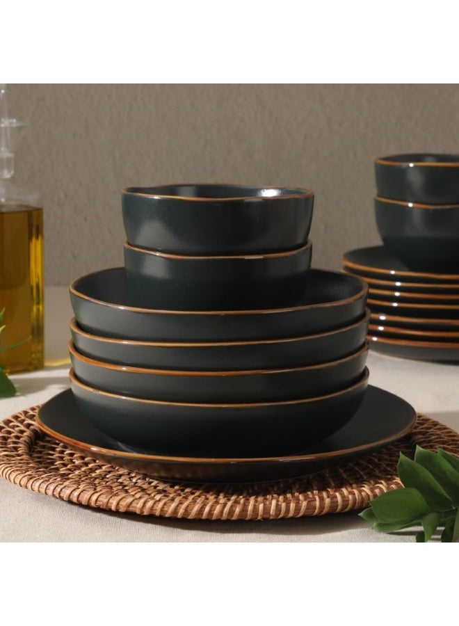 Gibson Home طقم أطباق وأوعية غيبسون هوم هازلتين 16 قطعة من الخزف الأسود - Image 4