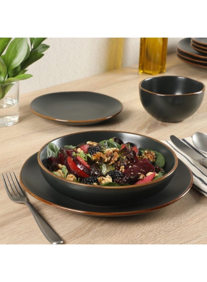 Gibson Home طقم أطباق وأوعية غيبسون هوم هازلتين 16 قطعة من الخزف الأسود - Image 2