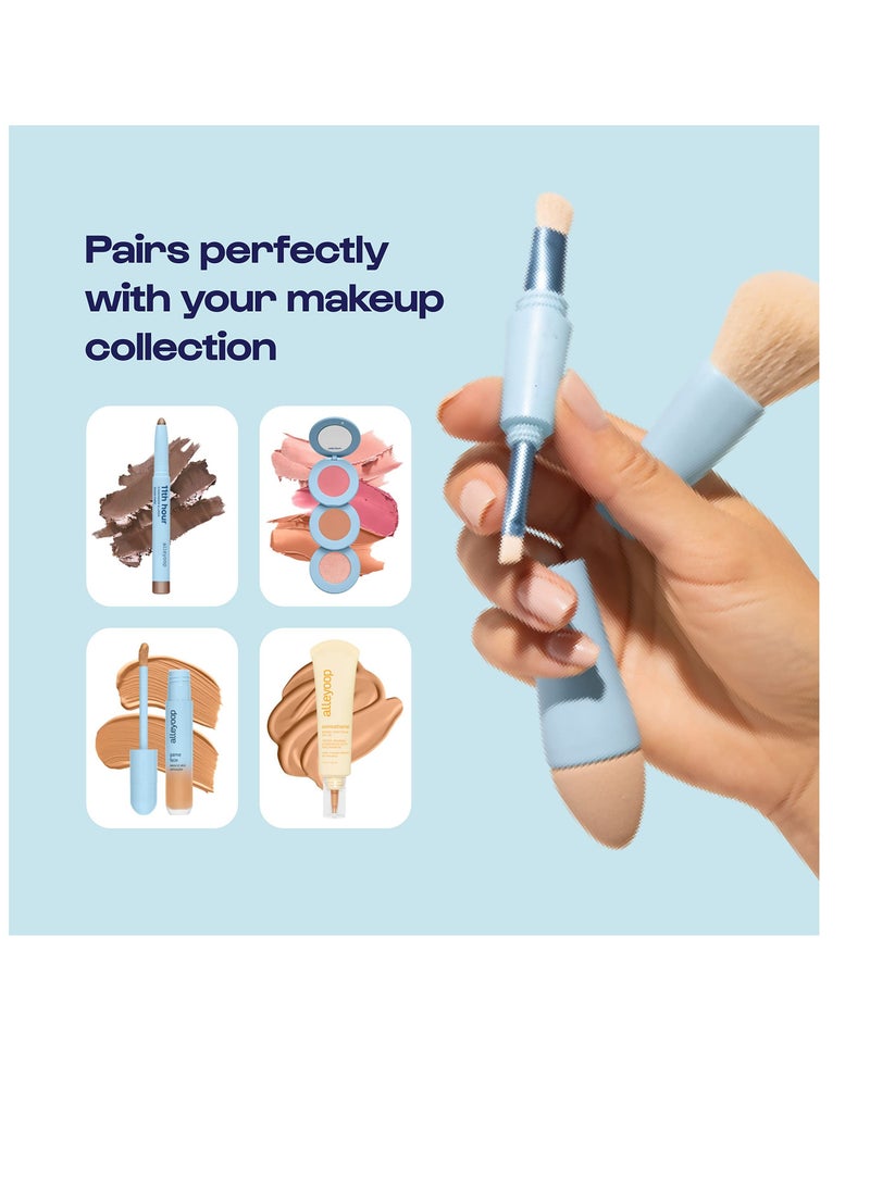 Excefore 4 in 1 Makeup Brush Set, Eyebrow, Liner  Blush Blending Brush, Dual-Ended Travel Makeup Brushes, Suitable for Powder and Liquid Make up - Image 5