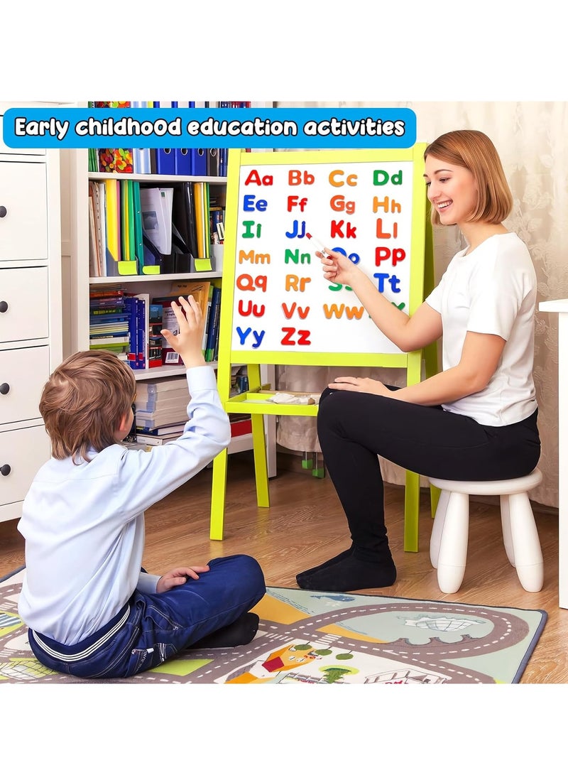 Magnetic Alphabet Letters Set with 26 Uppercase 26 Lowercase Letters 26 Animal Alphabet Cards, ABC Alphabet Fridge Draw Board Magnets Educational Letter Spelling Learning Cards for Toddlers