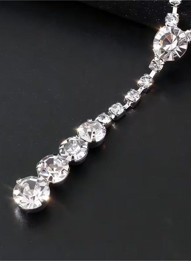 aeen Elegant Rhinestone Inlaid Necklace & Earrings Set for Women | Simple Luxury Jewelry Set for Wedding, Gift for Mother, Daughter, Wife, Teens & Friends - Image 5
