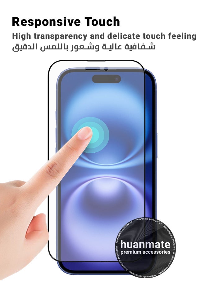huanmate - Apple iPhone 16 Plus Matte Ceramic Screen Protector – Anti-Explosion, High Transparency, Delicate Touch, Smooth Arc Edges, Easy Installation, Screen Protector for Apple iPhone 16 Plus - Image 1