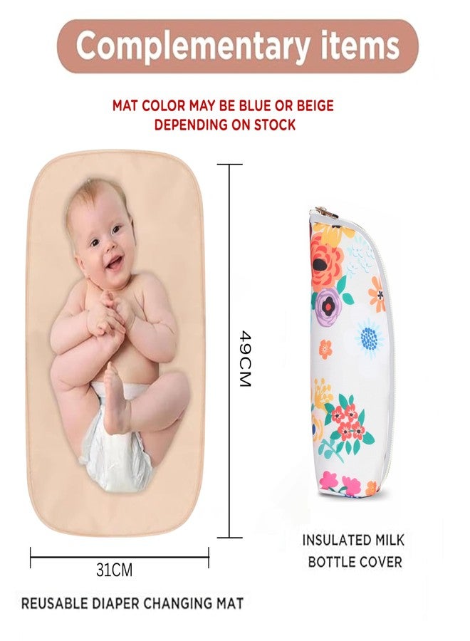 Motherly Nano Diaper Bag for Mothers for Travel- Combo Set with Accessories, Small Maternity Handbag for Newborn Baby,Multiple Pockets Water Resistant Baby Bag (Garden Glam) - Image 3