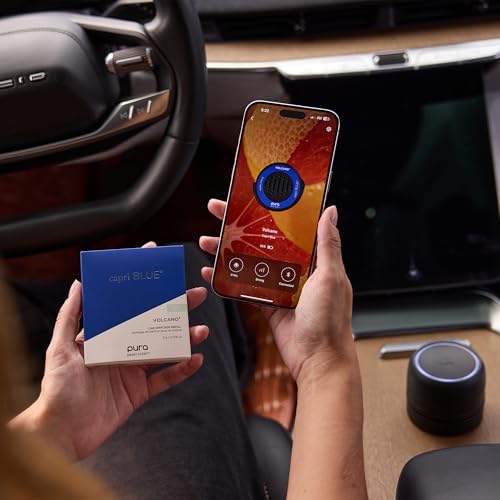 Capri Blue Volcano Pura Car Pro Diffuser Set - Includes Pura Car Pro Diffuser and Capri Blue Volcano Air Freshener Refills - Scented with Notes of Tropical Fruits & Sugared Citrus - Image 4
