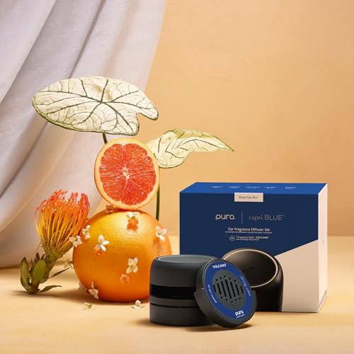 Capri Blue Volcano Pura Car Pro Diffuser Set - Includes Pura Car Pro Diffuser and Capri Blue Volcano Air Freshener Refills - Scented with Notes of Tropical Fruits & Sugared Citrus - Image 2