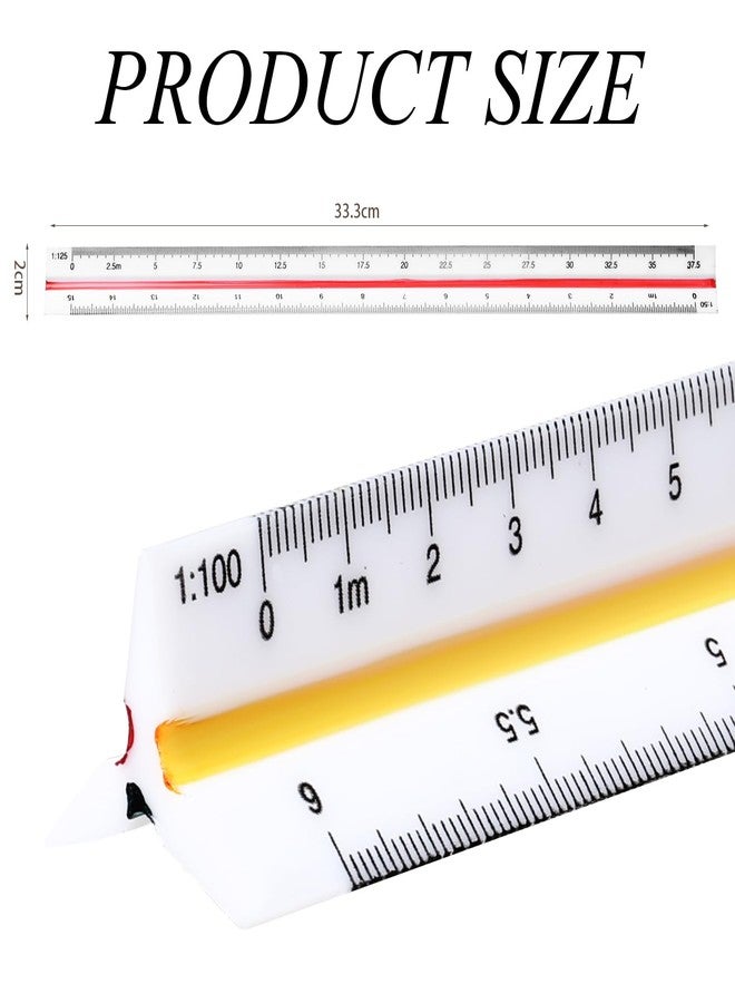 Aruicheng Architectural Scale Ruler 12 Inch Scale Ruler Engineering Engineer Scale Architect Drafting Ruler Architecture Triangular Ruler for Blueprints Drafting Tools for Architects Engineers Draftsman - Image 2
