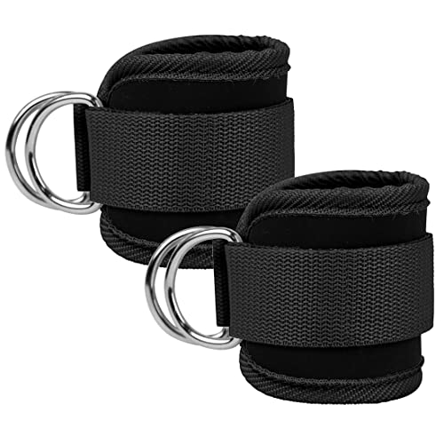 EastyGold Ankle Straps Ankle Resistance Bands Wrist Cuffs Padded Straps Adjustable Fitness Glute Kickback D-Ring for Cable Machine Gym Foot Leg Training Brace Support 1 Pair - Image 1