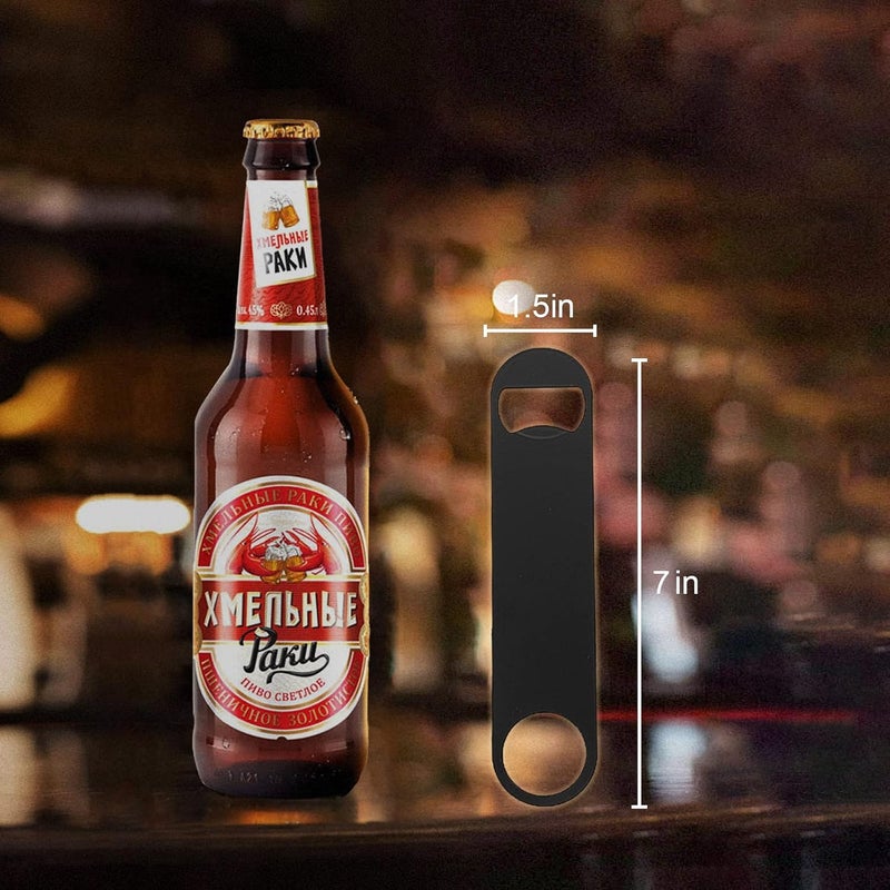 KTOJOY 4 PACK Stainless Steel Flat Bottle Opener Beer Bottle Opener 7inch with Exquisite Packaging for Kitchen Bar or Restaurant Black - Image 3
