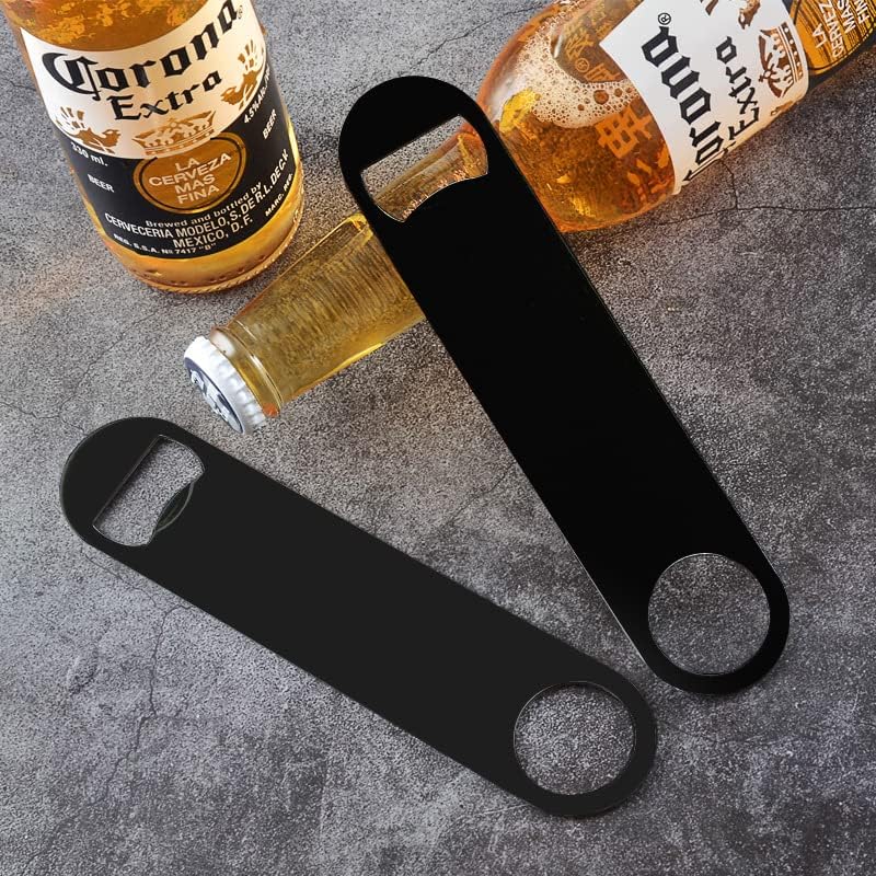 KTOJOY 4 PACK Stainless Steel Flat Bottle Opener Beer Bottle Opener 7inch with Exquisite Packaging for Kitchen Bar or Restaurant Black - Image 5