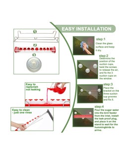 Excefore Window Hummingbird Feeder for Outdoors, Strong Suction Cup Hummingbird Feeder for Window with 8 Feeding Ports, Hummingbird Feeder Window Mount, Ant and Bee Proof, Easy to Clean and Refill  - Image 5