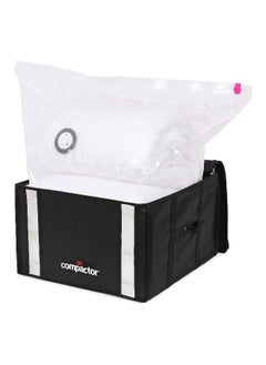 COMPACTOR Space Saving Semi Rigid Zipper Closure Vacuum Storage Box Black and Clear 125 L RAN8945  - Image 1