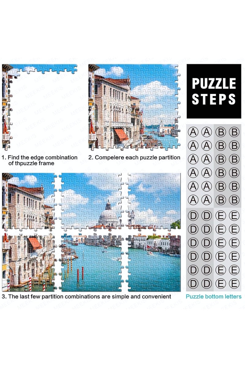 1000-Piece Jigsaw Puzzle, Venice Italy Scene Jigsaw Puzzle, DIY Toys for Creative Gift Home Decor, Challenging Mini Jigsaw Puzzle with Micro Pieces, Educational and Decompression Activity  for Adults & Teens - Image 5
