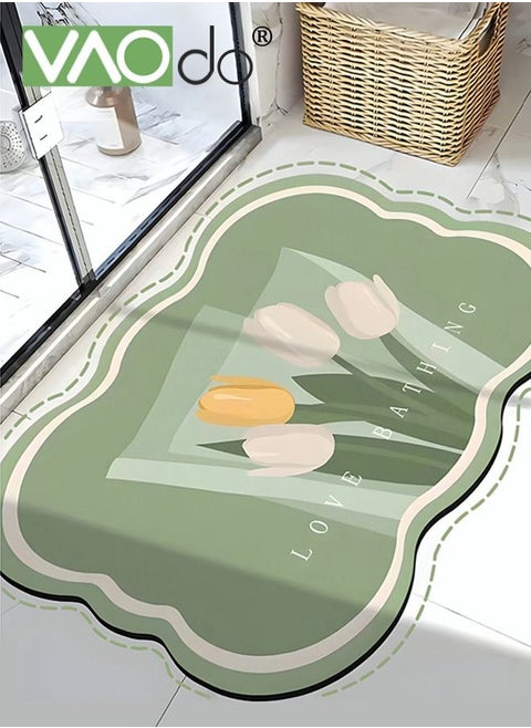 Bath Mat Super Absorbent Bathroom Cushion Toilet Absorbent Non-Slip Mat Not Moldy Kitchen Porch Floor Mat 40*60CM