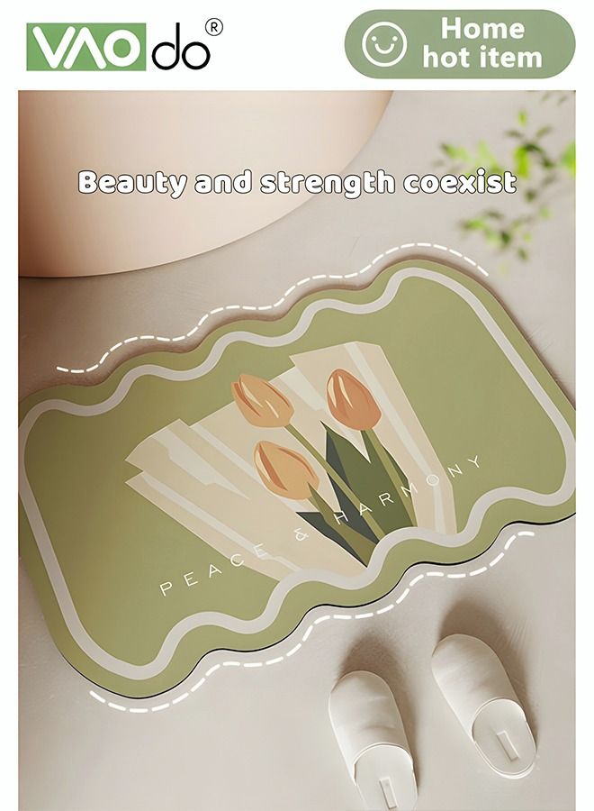 Bath Mat Super Absorbent Bathroom Cushion Toilet Absorbent Non-Slip Mat Not Moldy Kitchen Porch Floor Mat 40*60CM