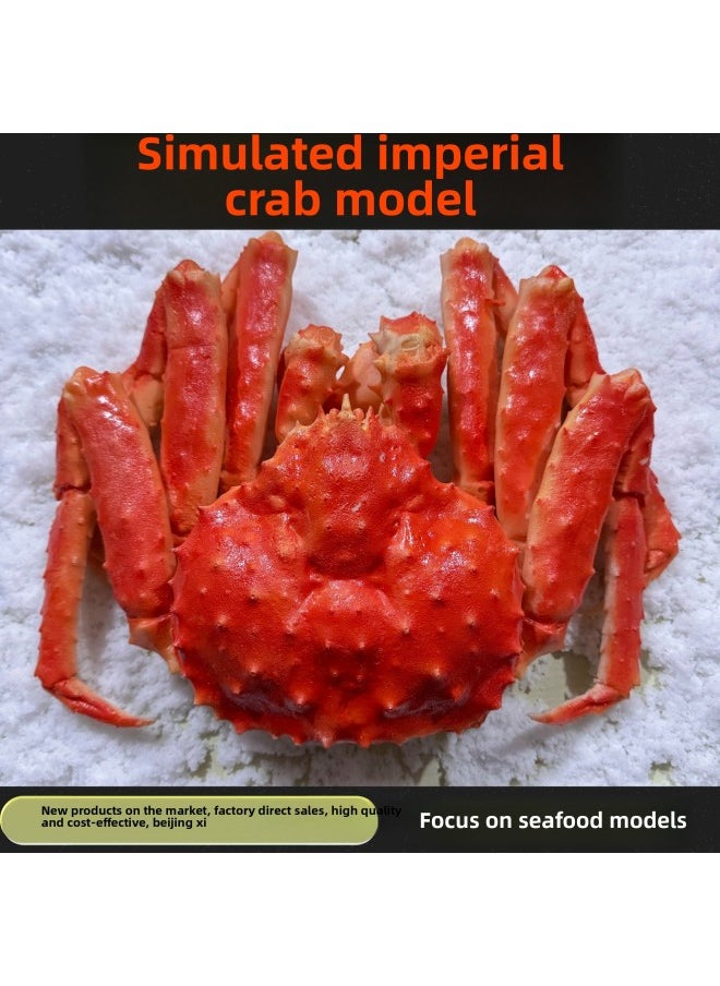 Generic - Simulation King Crab Model Seafood Ice Table Decorative Ornaments Live Shooting Props Seafood Sales Display-Color:The Little Emperor Crab Model With Open Legs - Image 1