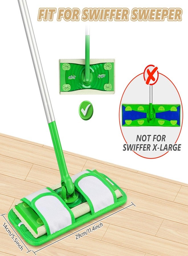 PAPCLEAN Reusable Mop Pads Compatible with Swiffer Sweeper Mops: Papclean Microfiber Wet Pads Refill Dry Sweeping Cloths Washable Dust Floor Cleaner for Wood Floor Cleaning - 3 Pcs Green - Image 5