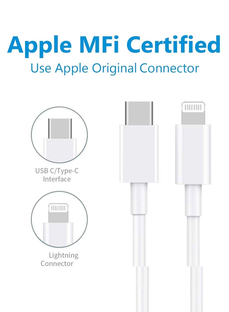 Tiko Cable USB C To Lightning 1m Fast Charging Cable USB C Power Delivery Charging Cable - White - Image 3