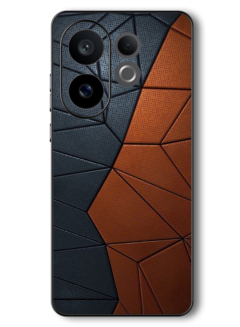 Theodor Case Compatible with Vivo V60 6.77 Inch Protection Shockproof Bumper Cover Black Brown Pattern - Image 1