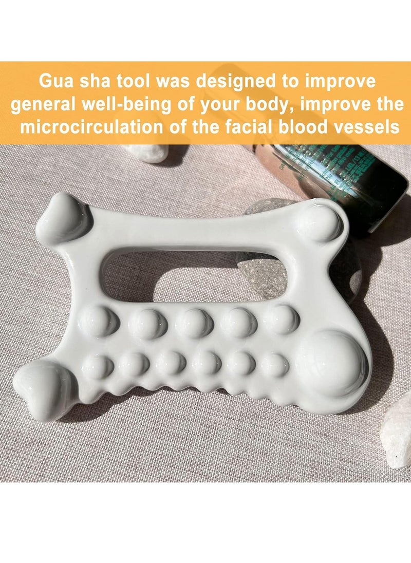 Generic - Gua Sha Massager Tool Gua Sha Facial Tools Fascia Tool Ceramics Reduce Fat Static Free Portable Full Body Scraping Plate Facial Gua Sha Massage Board for Women Adults - Image 1