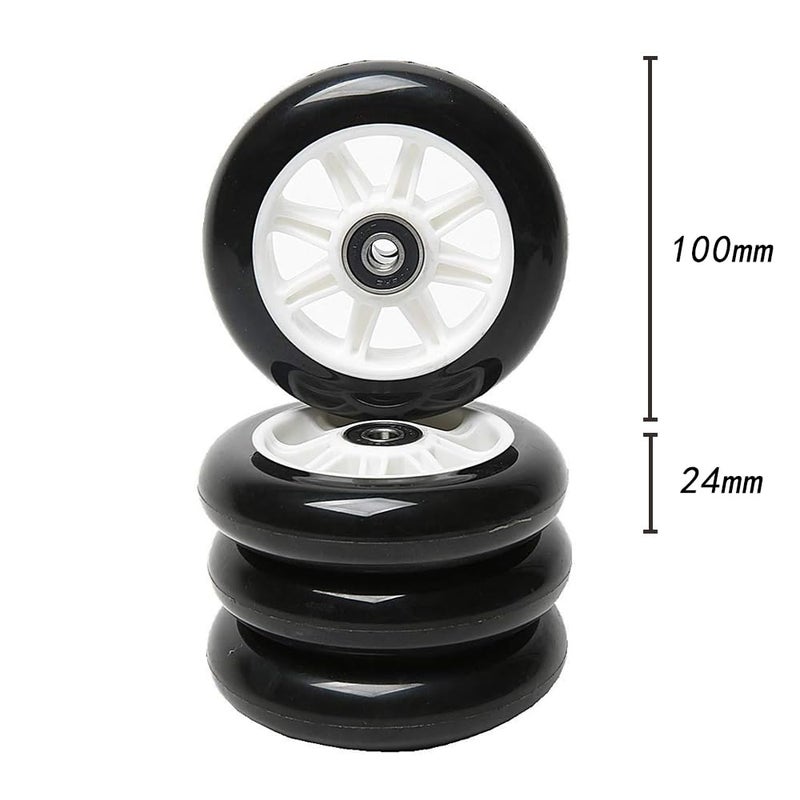 FREEDARE Scooter Wheels 100mm with Bearings Scooter Replacement Wheels 100mm Kick Scooter Wheels Set - Image 2