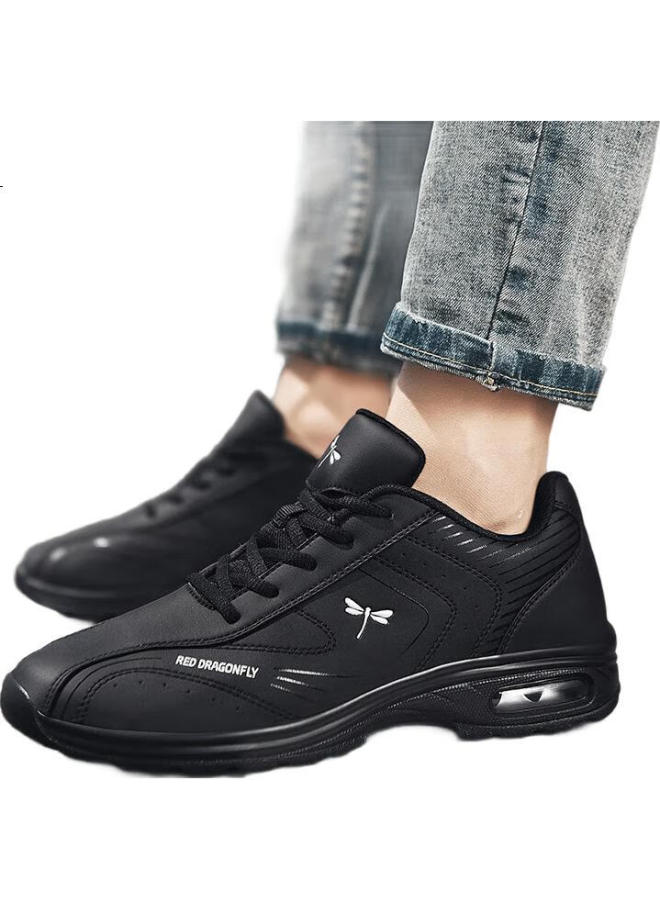 RED DRAGONFLY Hongqingting Men'S Casual Shoes, Air Cushion Heightening Sneakers, Versatile Small Black Shoes, Soft-Soled Men'S Shoes, C0191186, Black, Size 39 - Image 1