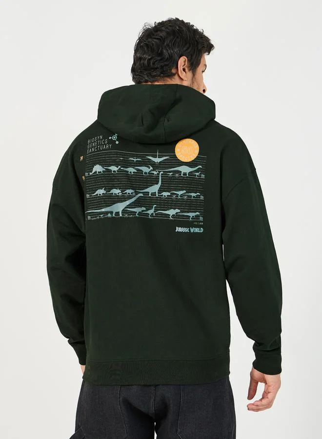 Styli Jurassic Park Character Print Oversized Hoodie