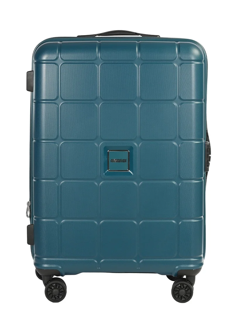 American Tourister  Hundo Suitcase V2, Check-In Size 68 cm / 25 inch, 4 Spinner Wheels, Hard Top, PP, Deep Teal|Spacious Interior|TSA Combination Lock|Expandable - 3 Years International Warranty  | Best Price UAE