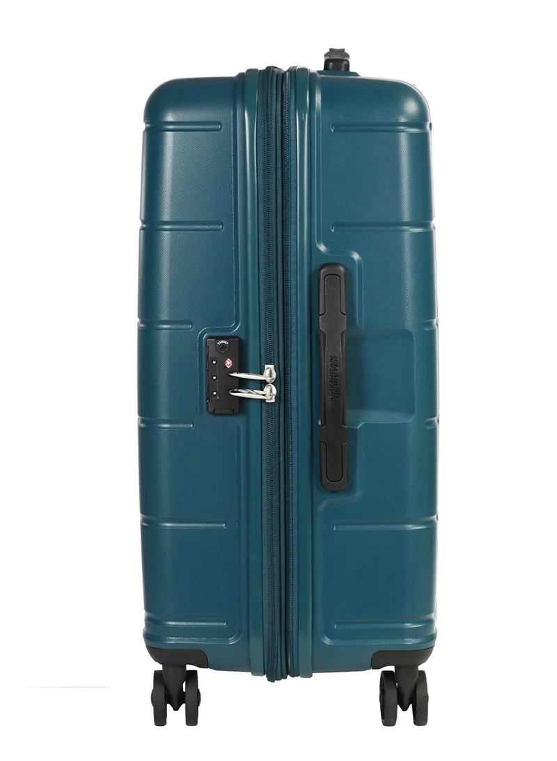 امريكان توريستر Hundo Suitcase V2, Check-In Size 68 cm / 25 inch, 4 Spinner Wheels, Hard Top, PP, Deep Teal|Spacious Interior|TSA Combination Lock|Expandable - 3 Years International Warranty
