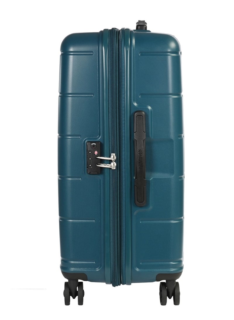 AMERICAN TOURISTER Hundo Suitcase V2, Check-In Size 68 cm / 25 inch, 4 Spinner Wheels, Hard Top, PP, Deep Teal|Spacious Interior|TSA Combination Lock|Expandable - 3 Years International Warranty - Image 2