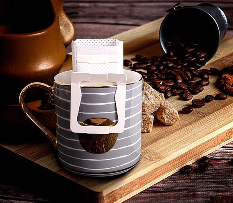 UZER Coffee Filter Paper Bag 100 pieces, Hanging Ear Drip Coffee Bag Single Serve Disposable Drip Coffee Filter Bag Perfect for House, Travel, Office Daily (100) - Image 2