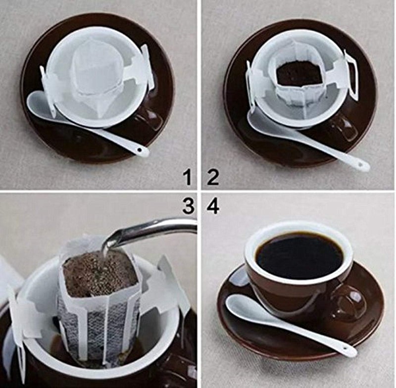 UZER Coffee Filter Paper Bag 100 pieces, Hanging Ear Drip Coffee Bag Single Serve Disposable Drip Coffee Filter Bag Perfect for House, Travel, Office Daily (100) - Image 3